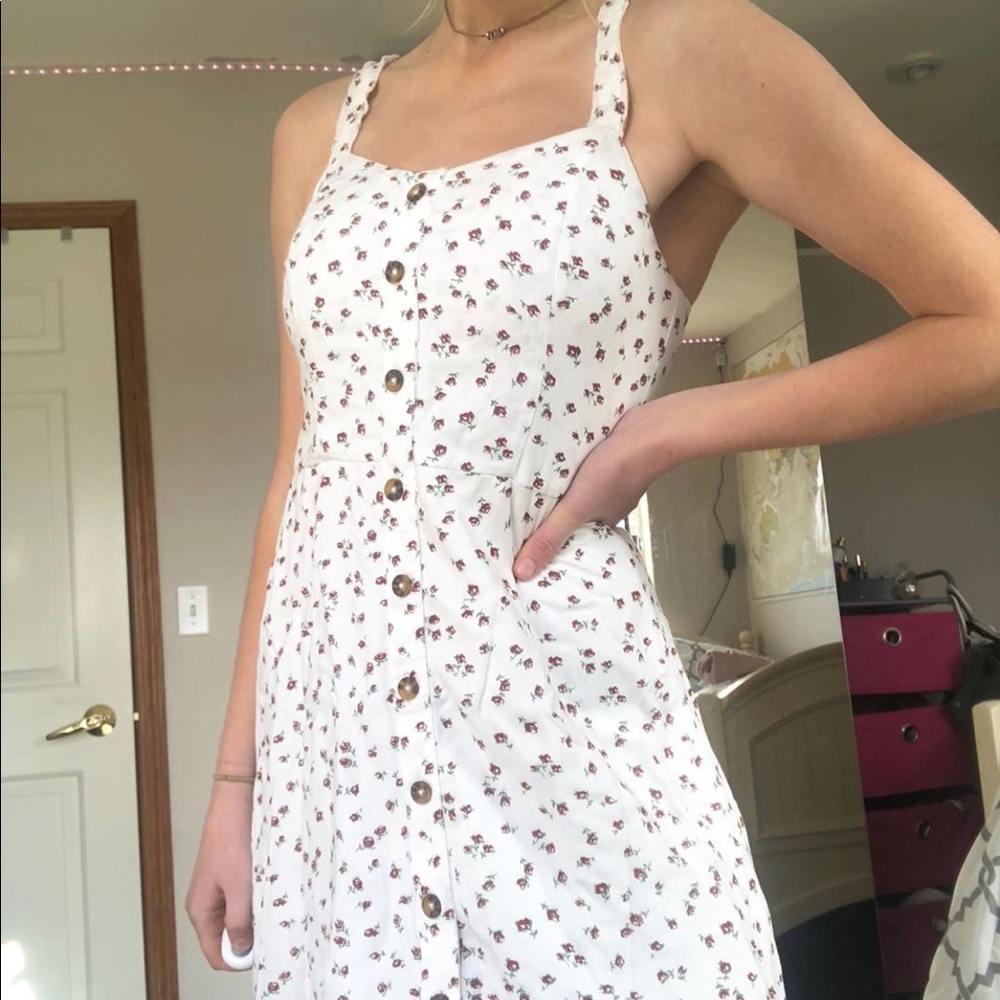 Hollister white and red floral dress